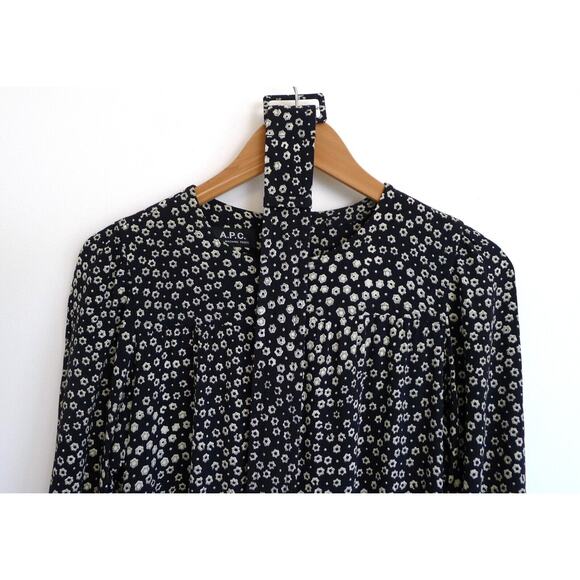 A.P.C. Marguerite Belted Floral Print Midi Dress SSENSE Garmentory 36 S $595 - Picture 5 of 16